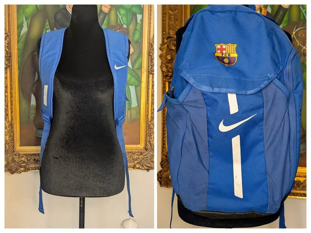 Nike FC Barcelona Shield Soccer Backpack Blue Sport Utility School Bag *FLAWS*